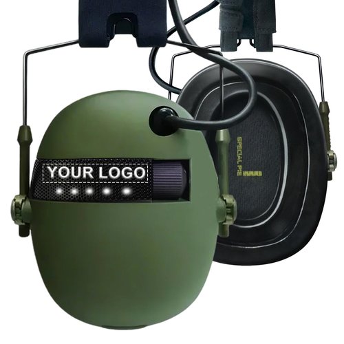 TACTIC STAR Custom Ear Protection,Shooting Ear Protection with Sound Amplification, NRR 30dB Noise Reduction Earmuffs,Rechargeable, Green