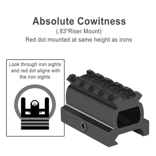 Feyachi RDS-23 2MOA Red Dot Sight Compact Red Dot Scope with 0.83” Riser Mount Absolute Co-Witness with Iron Sight