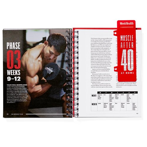 Men's Health Muscle After 40 At Home: Maximize gains using minimal equipment in this 12-week strength training plan you can do at home!