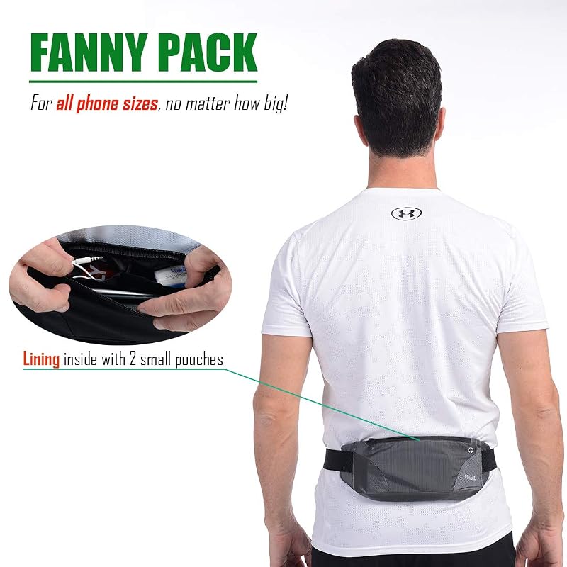 Ultra Light Running Belt for Phone - Bounce Free Waist Pack (Grey) – Fits 25.9-42 in