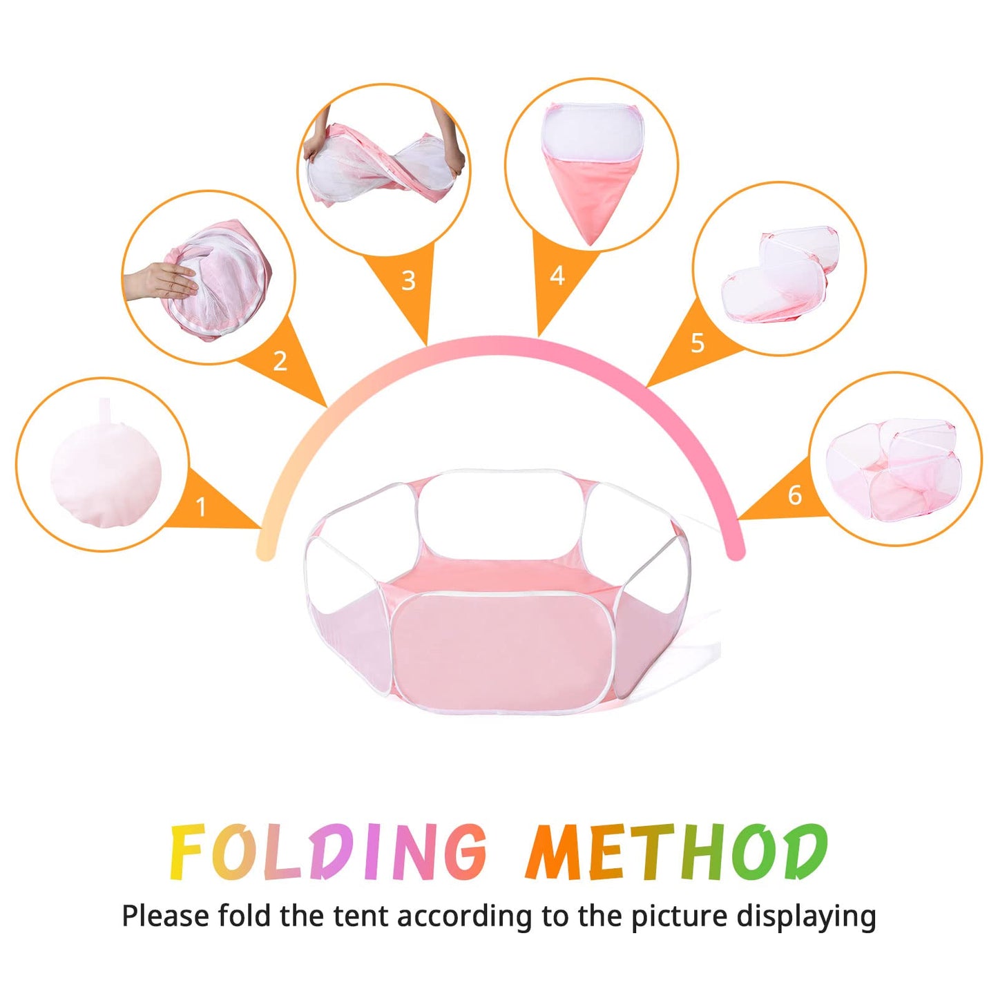 Kids Ball Pit Large Pop Up Children Ball Play Tent for Toddlers Girls Boys for Indoor Outdoor Baby Playpen with Carry Tote, Balls Not Included (Pink)…