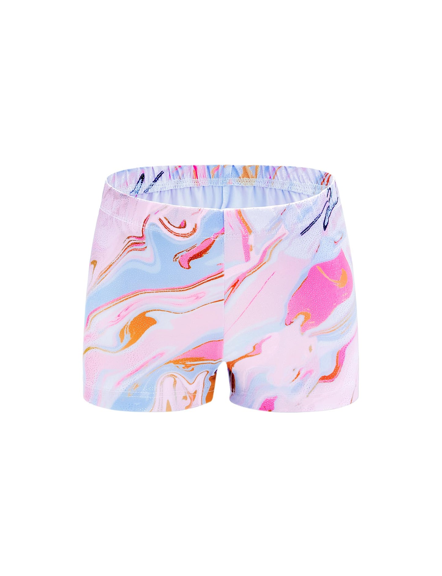 Domusgo Leotard for Girls Gymnastics Size 5-6 Years Old Sparkly Pink Tie Dye Set with Matching Shorts