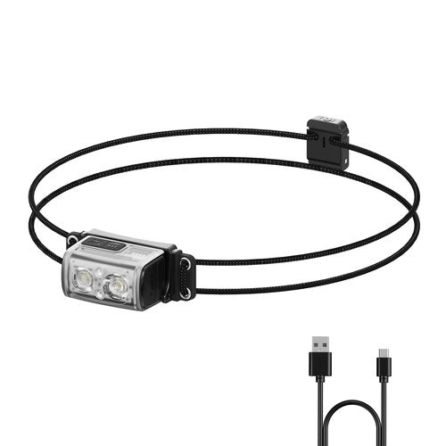 FLEXTAILGEAR Ultra Lightweight Headlamp, 600 Lumen USB-C Rechargeable Headlamp with White Red Light, Adjustable Headband, for Camping, Back Packing, Hiking and Fishing