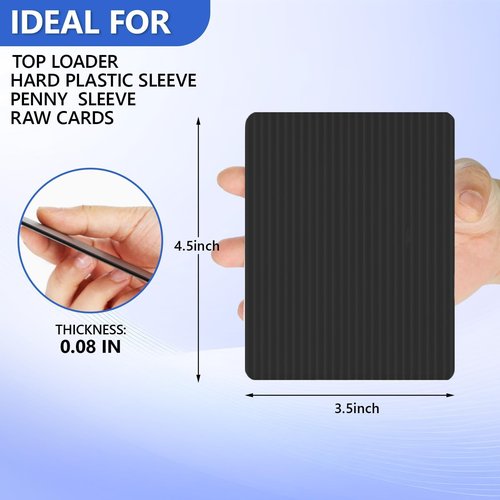 DEDC 100 Packs Trading Card Shipping Protectors Black, Card Protector Shipping for Top Loaders, Soft Card Sleeves and Semi-Rigid Card Holder, Trading Card Shipping Supplies, Card Grading Essential