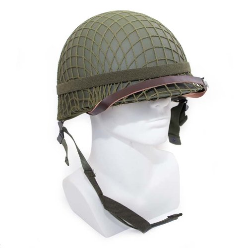 WW2 US M1 Army Helmet with Cover Cat Eye Strap, WWII Gear, Steel Made Double Shells Green Reproduction