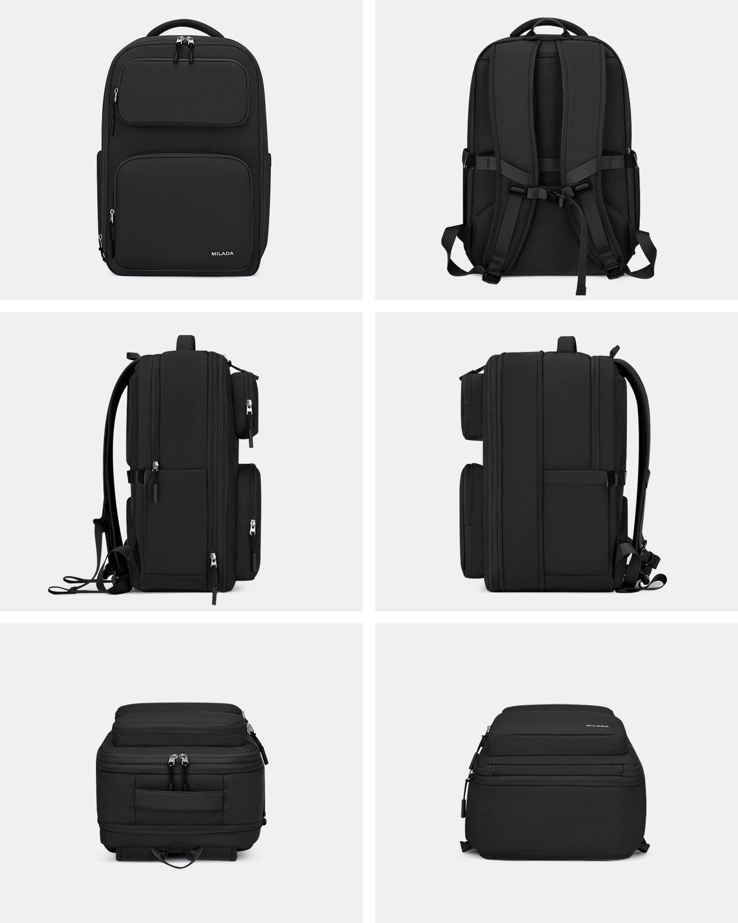 MILADA Travel Backpack for Women&Men,Expandable 28L to 39L,Fits 17" Laptop