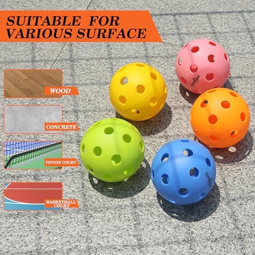 Indoor Pickleball Balls Light Pink 6 Pack - Crack-Resistant USAPA Certified Practice Balls