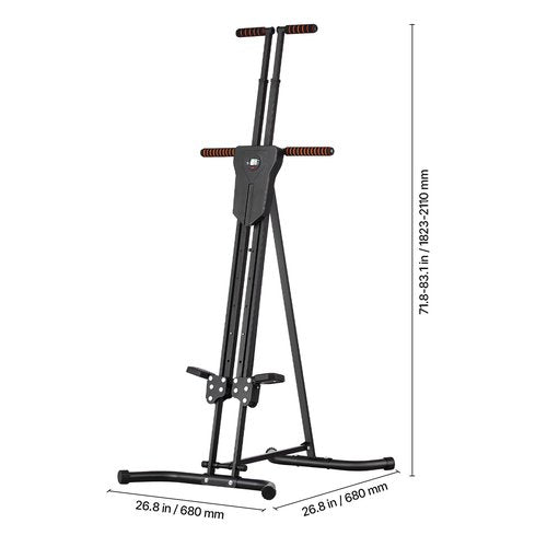 Happybuy Stair Stepper, Vertical Climber for Home Gym Exercise,Step Range Exercise Machine, Compact Folding Cardio Climber, Full-Body Workout Climber with Height Adjustable Handlebar