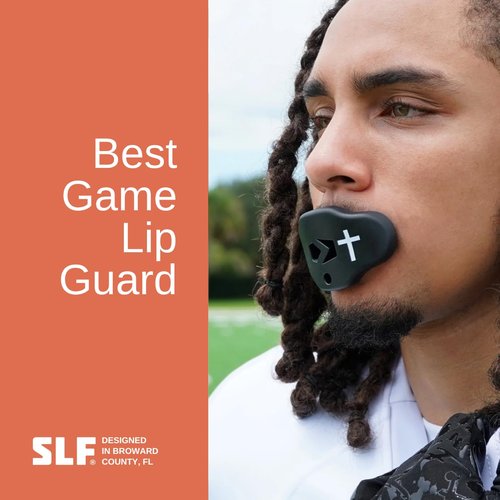 SLEEFS Football Mouth Guard - Youth Mouthguard with Strap - Lip/Teeth Protector Mouthpiece - No Boil - for Youth/Adults, Maximum Air Flow, for All Sports - Cross (Cross Black)
