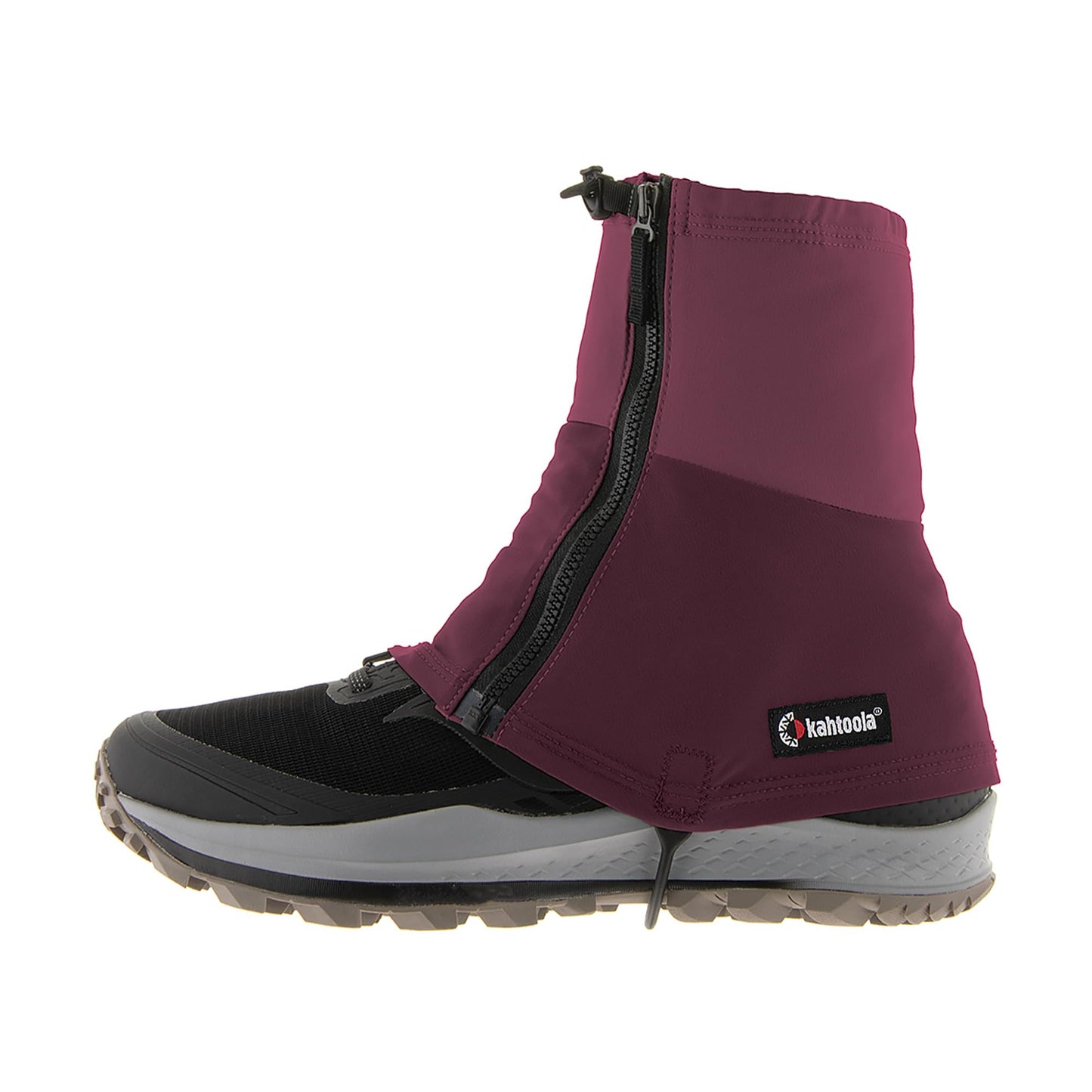 Kahtoola INSTAgaiter Mid Gaiters for Hiking, Trail Running, Mountaineering, Hunting, Rocky Terrain, Mud, Snow & Ice - Berry - Large|X-Large