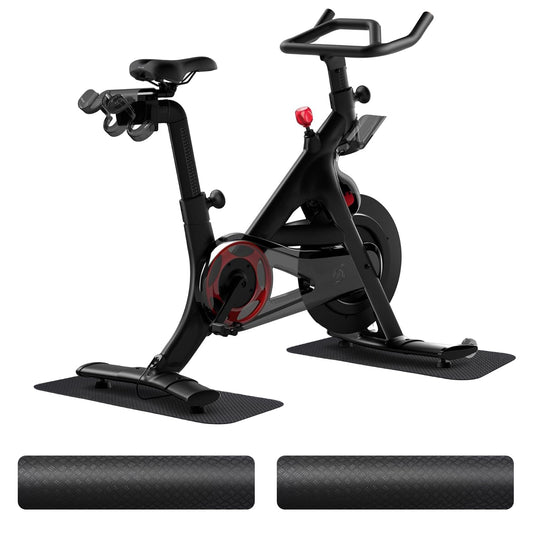 2PCS Bike/Rowing Machine Mat for Carpet Floors, Compatible with Peloton/Yosuda, Bike Mat for Hardwood Floors, Mat for Under Bike on Carpet, Indoor Stationary Bike mat,Cycling, Noise Shock Absorption