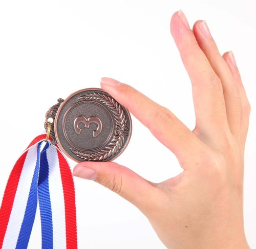 TGXLAK 12 Pieces Gold Silver Bronze Metal Award Medals - 1st 2nd 3rd Place Winner Prizes for Sports, Competitions, Party Favors & Decorations, Olympic Style, 2 Inches ﻿