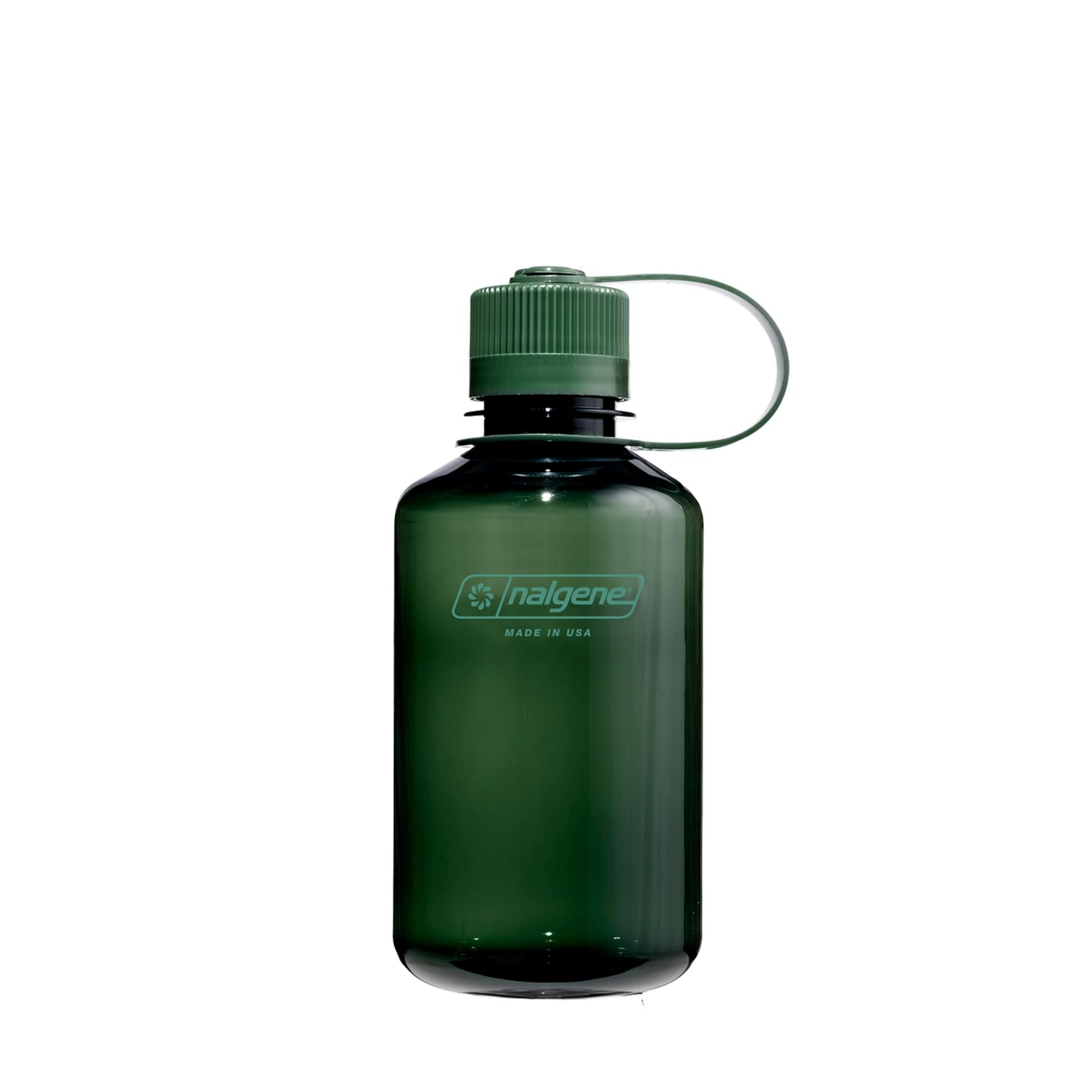 Nalgene 16 oz Narrow Mouth Water Bottle | Slim Cup Holder Size, BPA-Free, Durable & Leak Proof, Lightweight Travel Bottle, Jade