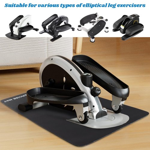 PUXING Ellipse Machine Mat Non-Slip Workout Mat for Ellipse Leg Exerciser Exercise Mats for Under Desk Ellipticals(Color:Black)