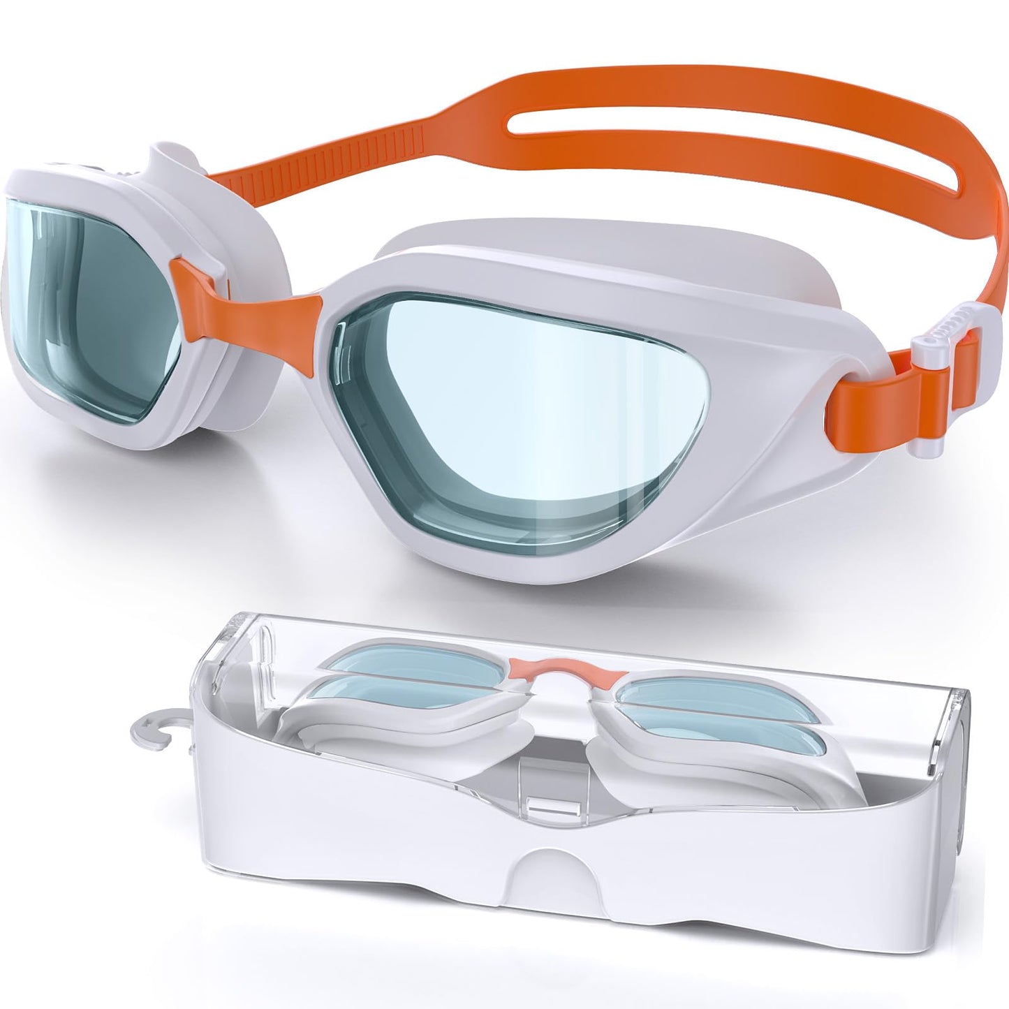 Vegemono Swim Goggles, Unisex Adult Swimming Goggles Anti Fog Anti UV No Leakage Wide View for Men Women Youth