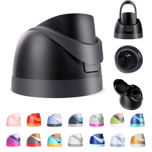 Renyqatt Replacement Lid for Owala Freesip, Compatible with Owala Cup 16oz 24oz 32oz 40oz, One Button Water Bottle Top Lid Replacement Accessory, Leakproof, BPA-Free (Black)