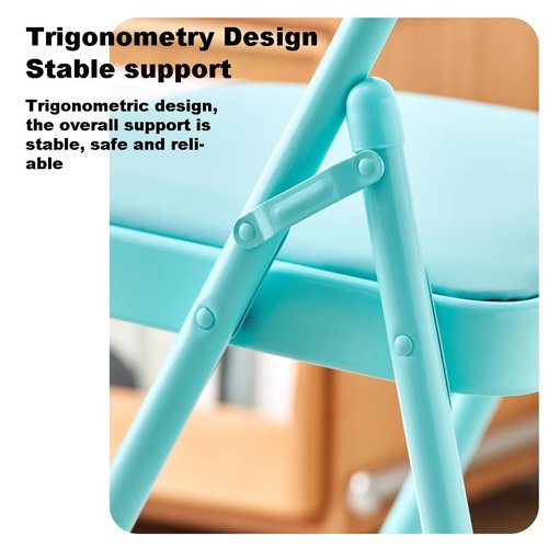 Foldable Yoga Auxiliary Chair for Adults, with a Load Capacity of 300 pounds, Iyengar Yoga Chair with Lumbar Support, Foldable Yoga Chair, Stable and Durable,Blue-with Lumbar Support