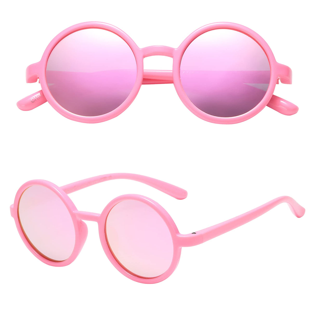 PolarSpex Elastic Retro Circle Round Kids Polarized Sunglasses - BPA FREE