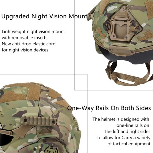 Tactical Airsoft Paintball Helmet, Full-Covered Face Protective Helmet, with HD Earphone, Visor, Anti-Fog Fan and Night Vision Device Bracket, for Halloween OutdoorCS Cosplay