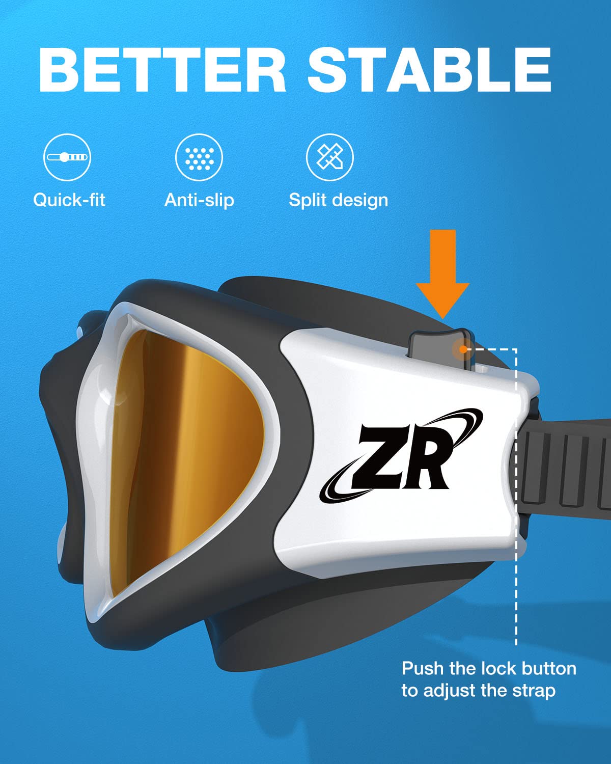 ZIONOR Swim Goggles, Upgraded G1 Polarized Swimming Goggles Anti-fog for Adult Men Women C0 (Polarized + Bright Miror Coffee Gold)
