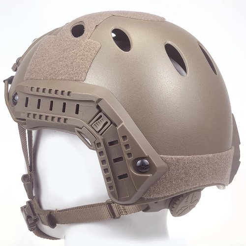 H World Shopping Tactical Airsoft Adjustable Fast Protective Helmet PJ NVG Mount for Tactical Airsoft Paintball DE(X-Large)