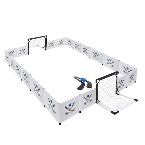 Knee Hockey Set, Full Court Mini Hockey Sets -106x96 in, Easy to Assemble and Disassemble, Very Durable and Reusable, Intense Confrontation, Stable and Firm, Mini Hockey Net
