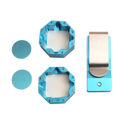 LAKE OF FIRE Chalk Holder for Pool Billiards with Octagonal Magnetic Closure Box – Compatible with All Round, Octagonal, and Square Shaped Chalks Blue