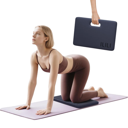 ILILI Yoga Knee Pad Foldable, TPE Soft Cushion 1inch for Knee Push-ups, Plank Support Pad, Elbow/Knee Support Folding Pad, Portable and Lightweight for Yoga Pilates, Fitness Exercise, Outdoor