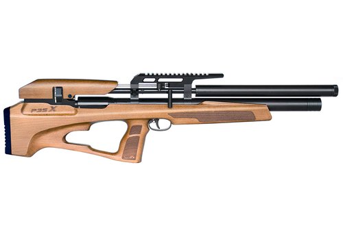 Lancer Tactial x SnowPeak P35X PCP 5.5mm .22 Caliber Air Gun - (Black/Wood) Up to 990 fps