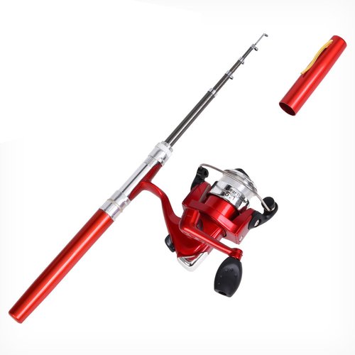 Pen Shaped Telescopic Fishing Rod with Fishing Reel Pocket Foldable Fishing Rod Reel Set Small Pen Fishing Rod Set