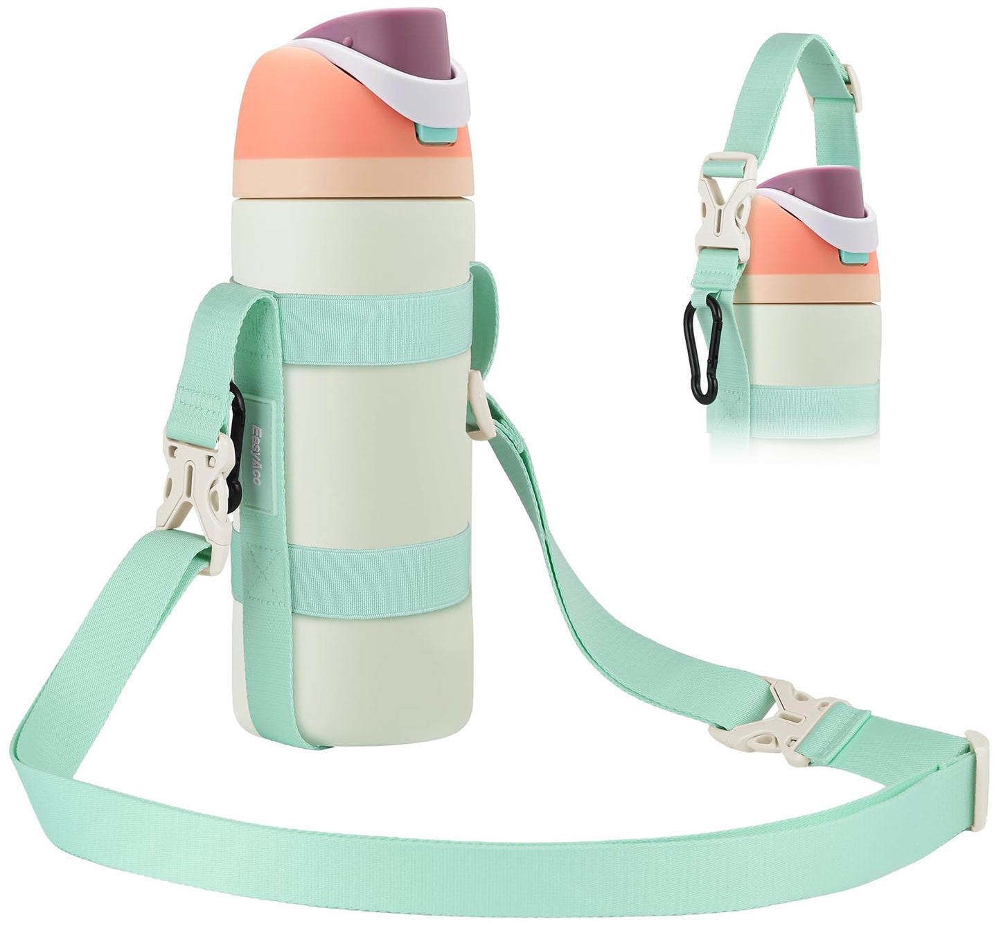 EasyAcc Water Bottle Holder Strap Sling, for Owala FreeSip 24 32 40 oz, Hydro Flask, Cirkul, Yeti, Stanley Flip, Universal Water Bottles, with Carabiner, for Walking Curise Travel (Bottle Excluded)