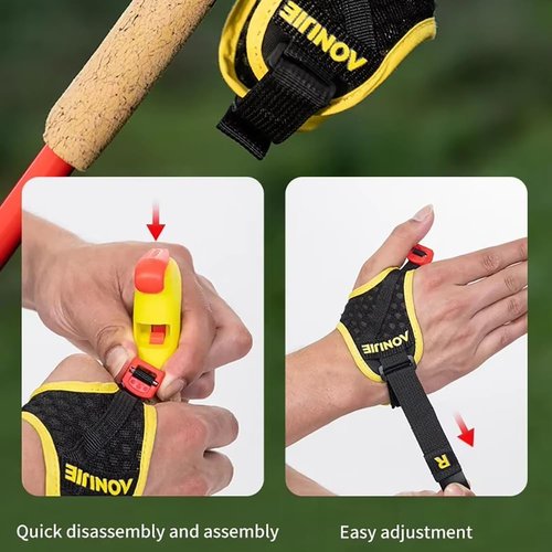 AONIJIE Lightweight 2 pcs Folding Carbon Fiber Trekking Poles with Quick Lock System - Ideal for Hiking, Camping, and Adventures (RedYellow,1pcs 110cm)