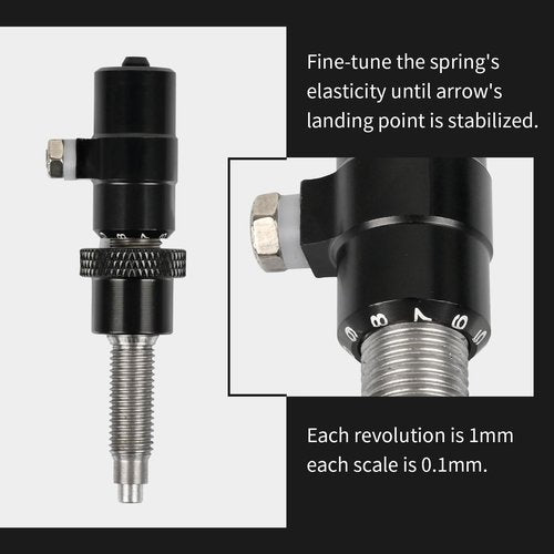 SOPOGER Arrow Rest and Plunger for Recurve Bow - Aluminum Alloy Arrow Rest and Cushion Plunger (Black)