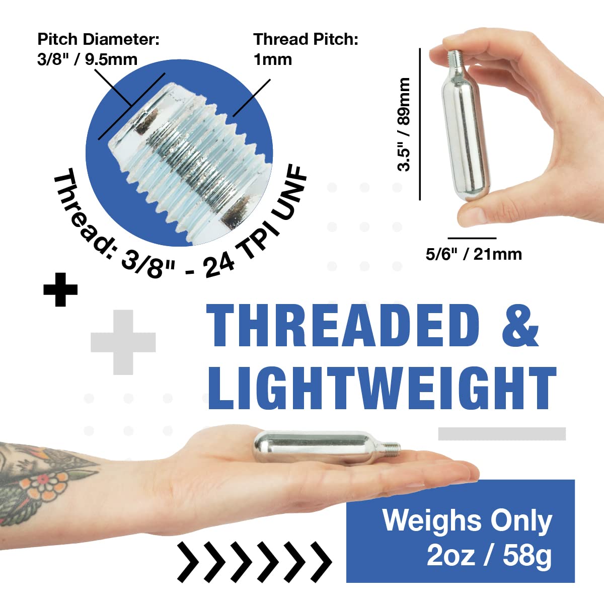ICO 16g Co2 Cartridges (30 pack), Handheld, Alloy Steel, Food Grade, 100 psi, Automatic, Leak Proof, Two-year Guarantee, Ideal for Bike Tires & Beverage Devices