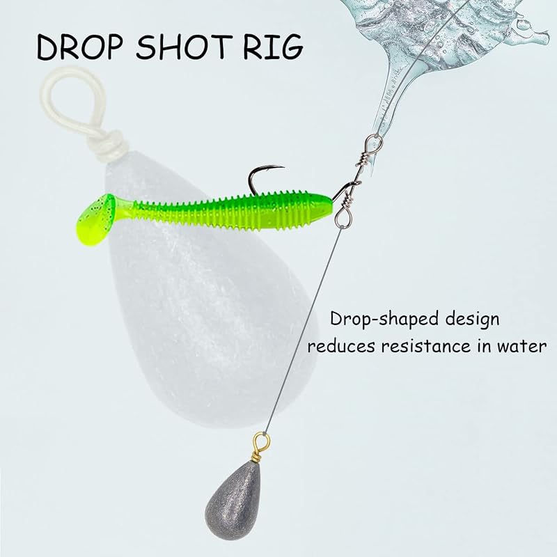 25Pcs Fishing Sinkers Kit - 3/16oz (5g) Drop Shot Weights for Saltwater & Freshwater, C:3/16oz-30PCS Variation