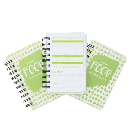 Paper Junkie 3-Pack Calorie Counter Book for Weight Loss, 90-Day Food Meal Pocket-Size Tracker Journal Notebook for Men and Women Nutrition Meal Tracker and Recording (5 x 3.5 Inches) - Food Journal