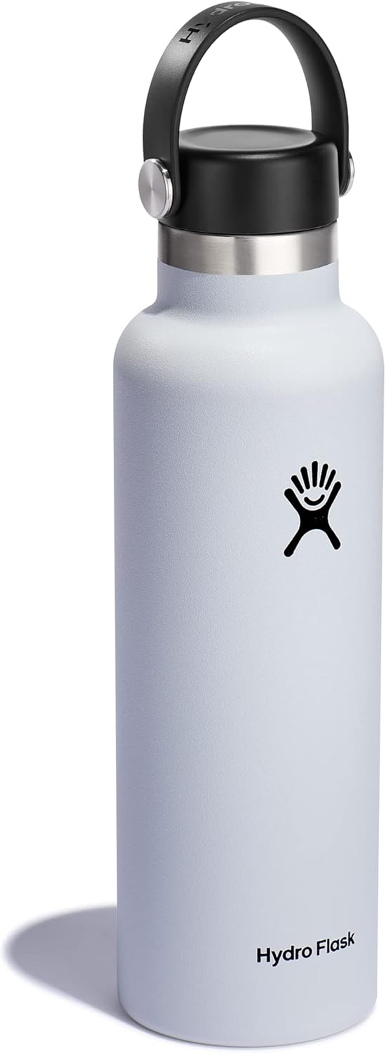 Hydro Flask Water Bottle - Insulated Stainless Steel - Non Spill, Leakproof in 24 Oz White