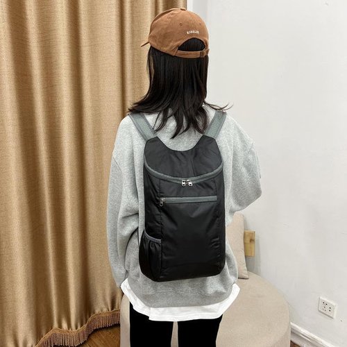 Packable Backpack for Men Women, 15L Waterproof Foldable Hiking Backpack with Breathable Shoulder Strap, Lightweight Outdoor Daypack for Travel Camping Biking Cycling, Black