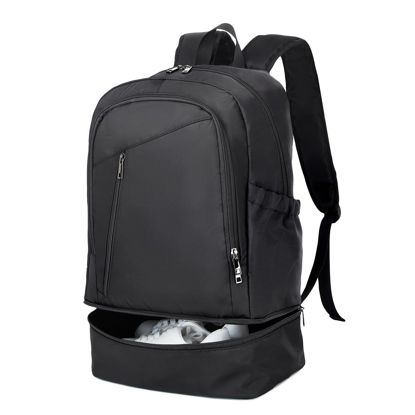 seyfocnia Large Gym Backpack for Men,Waterproof Travel Backpack With Shoe Compartment Lightweight Sports Gym Bag Casual Daypack, Black