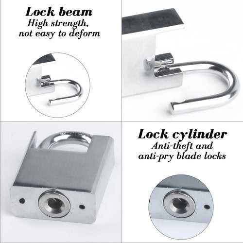 QBXMY7 40 inch/1 Meter Stainless Steel Security Chain Lock with Anti-Cut Padlock & 2 Keys - Heavy Duty Anti-Theft Protection for Bicycle, Motorcycle, Scooter, Door, Fence, Garage