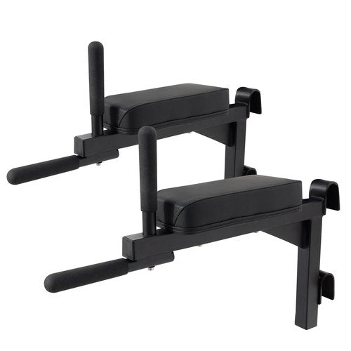 RIOWLAU Swedish Ladder Dip Bar Attachment, Fits TS003A Ladder, Wood Stall Bar for School, Physical Therapy and Gymnastics, Multi-grip (Black, 28"L x 6"W x 20"H)