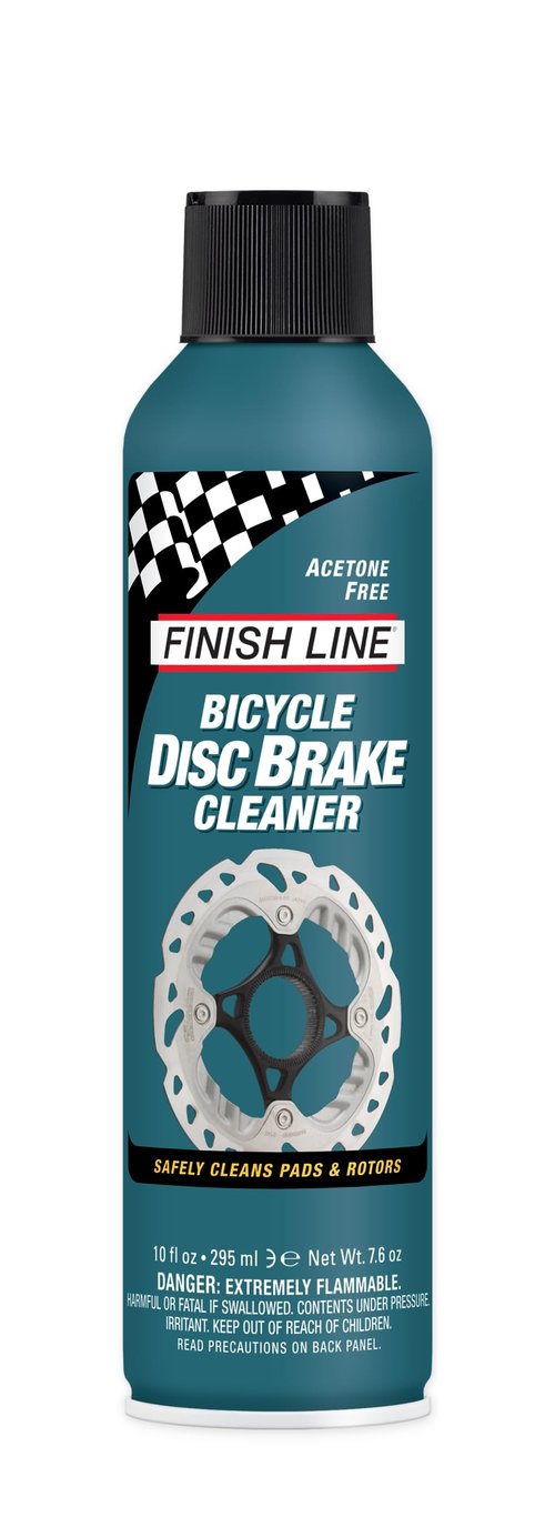 Finish Line Bike Brake Cleaner Spray Can, Disc Rotor Cleaner, Acetone Formula, Extends Part Life (10 Fl OZ, Gray)