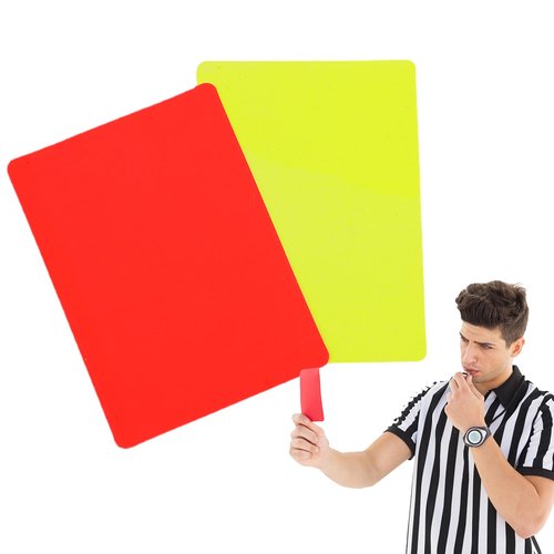 Referee Cards, 2pcs Red and Yellow Football Referee Cards, Multifunctional Soccer Referee Card Set Professional Soccer Referee Supplies Warning and Ejection Cards for Sports Coaches Referees 8x11cmc