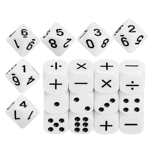 Fuhiueos 18Pcs/Set 16mm Addition Subtraction Symbol Dices Kids Mathematical Assistant Props Sculpture Educational Dices