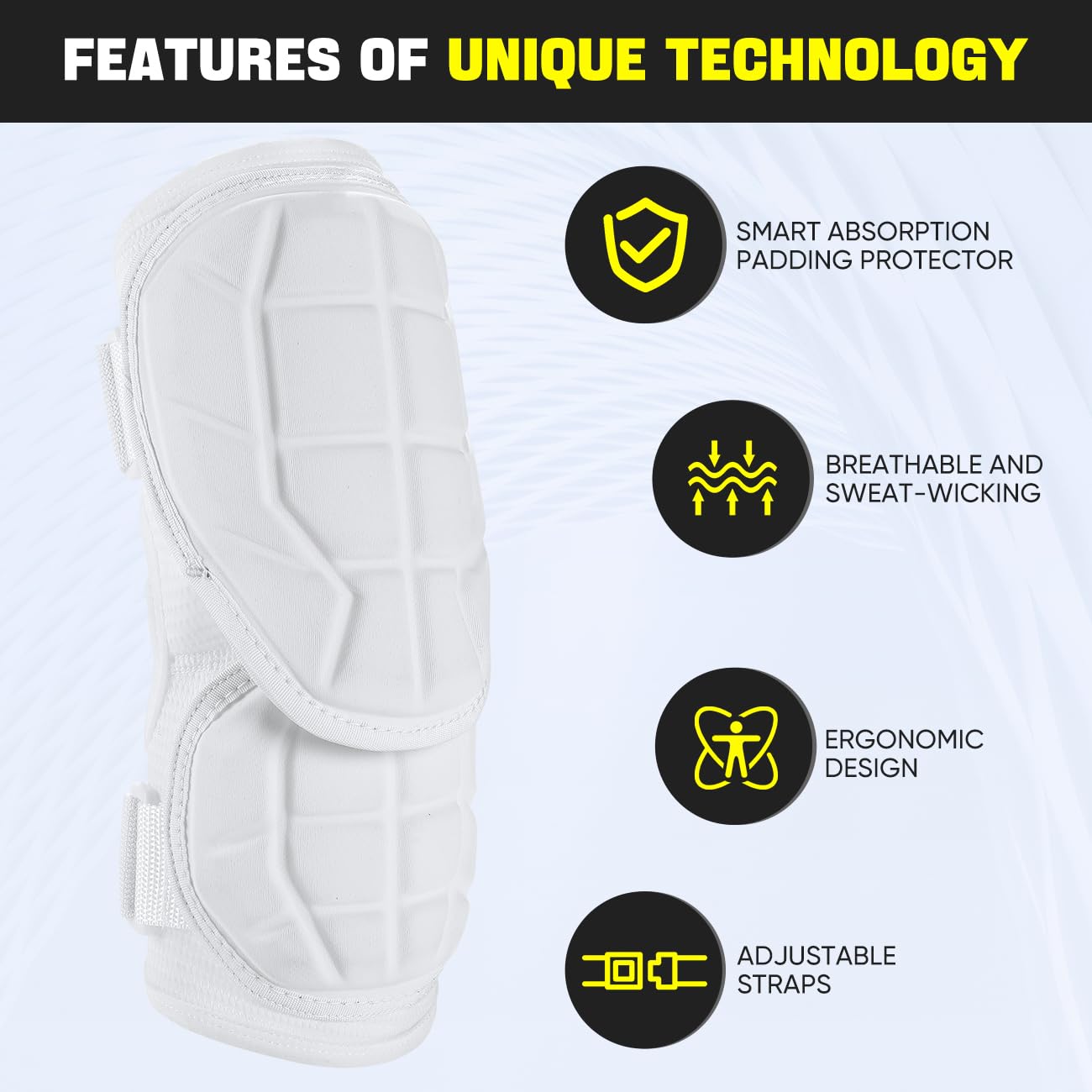 Rawxy Hitters Baseball Softball Batters Elbow Guard (White, Adult-L/XL)