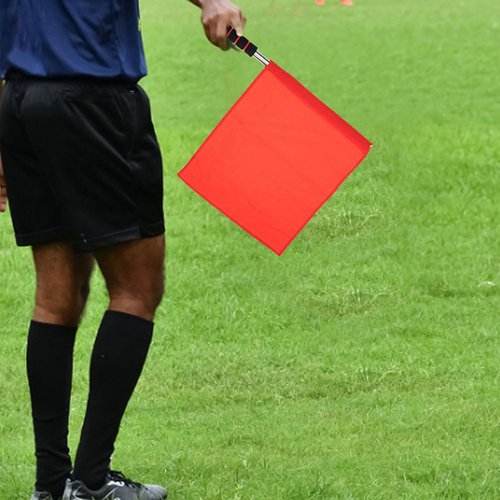 BESPORTBLE Hand Signal Flags for Referees: 4 Pcs Stainless Steel Referee Flags for Soccere Football Volleyball and Sports Field