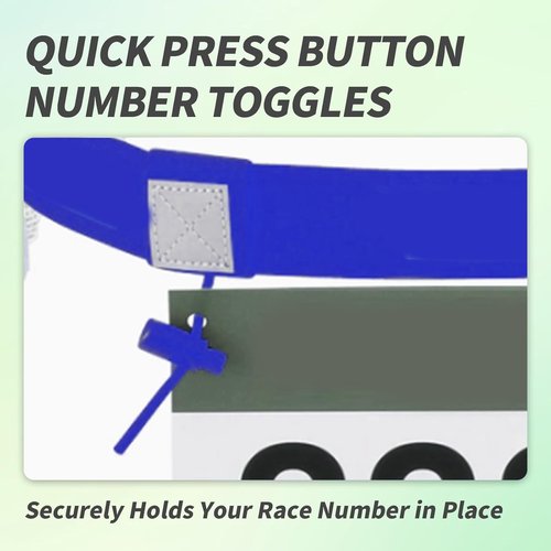 Stretch Fit Triathlon Number Belt No Pins Needed Comfortable Running Race Belt with Bib Holder for Marathon & More Blue