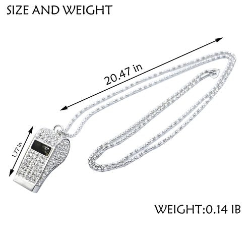 Draduo Whistle,Bling Whistle,Metal Crystal Rhinestone with Keychain for Coach/Referee/Training/Lifeguard/Teachers (Sliver)