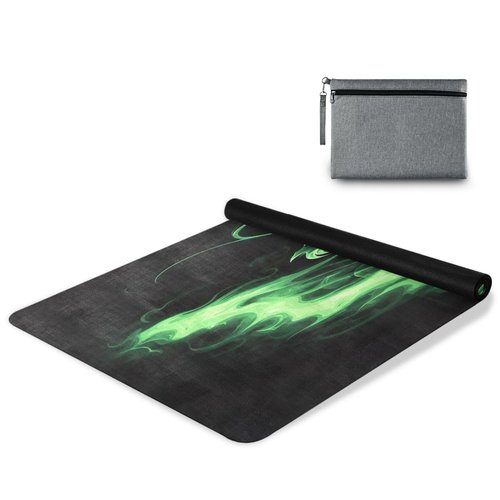 Flradish Flame Green Dragon Yoga Mat Durable & Thick Gym Fitness Mat,Non Slip Natural Rubber Yoga Mat for Yoga, Pilates & Floor Workouts