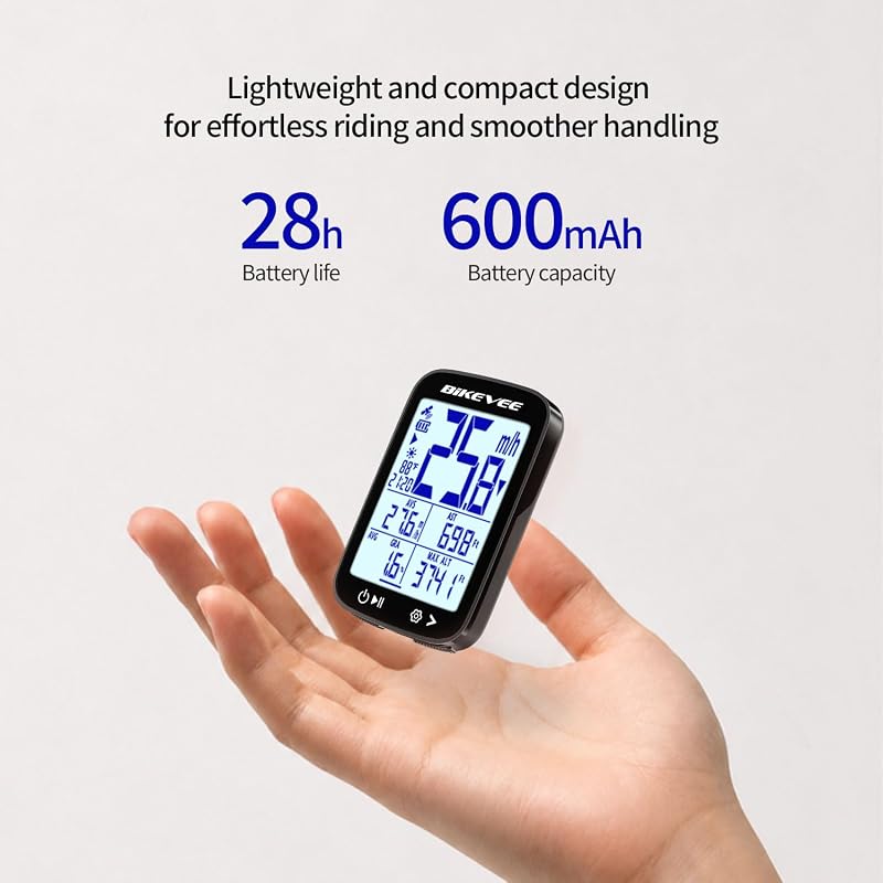 Wireless GPS Bike Computer with Bluetooth App – 2.4" Display, 28H Battery